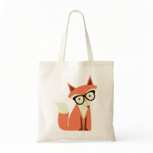 Cute Hipster Fox Budget Canvas tas