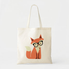 Cute Hipster Fox Budget Canvas tas