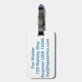 Cute Hipster Glasses Fox Bagagelabel (Achterkant verticaal)