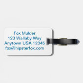 Cute Hipster Glasses Fox Bagagelabel (Achterkant horizontaal)