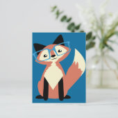 Cute Hipster Glasses Fox Briefkaart (Staand voorkant)