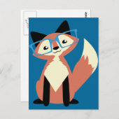 Cute Hipster Glasses Fox Briefkaart (Voorkant / Achterkant)