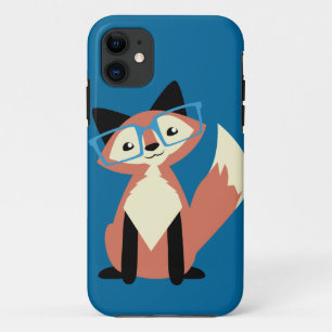 Cute Hipster Glasses Fox iPhone 11 Hoesje