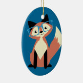 Cute Hipster Glasses Fox Keramisch Ornament (Rechts)