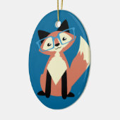 Cute Hipster Glasses Fox Keramisch Ornament (Links)
