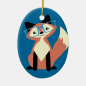 Cute Hipster Glasses Fox Keramisch Ornament (Voorkant)