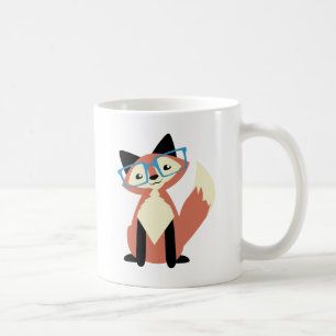 Cute Hipster Glasses Fox Koffiemok