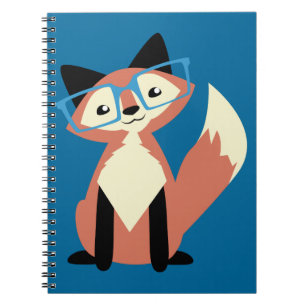 Cute Hipster Glasses Fox Notitieboek