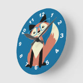 Cute Hipster Glasses Fox Ronde Klok (Hoek)
