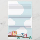 Cute Hipster Glasses Owl Briefpapier (Voorkant)