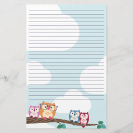 Cute Hipster Glasses Owl Briefpapier