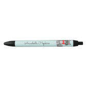 Cute Hipster Grey Cat Name Black Ink Pen (Voorkant)