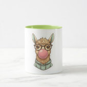Cute Hipster Lama Sticker Mok (Midden)