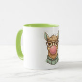 Cute Hipster Lama Sticker Mok (Voorkant links)