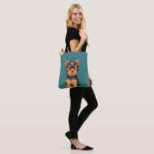 Cute Hipster Little Yorkshire Terrier Tote Bag (Op model)