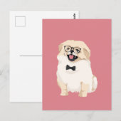 Cute Hipster Pekingese Puppy for Hondenliefhebbers Briefkaart (Voorkant / Achterkant)