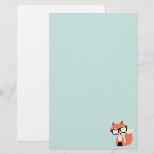 Cute Hipster Red Fox Briefpapier (Voorkant / Achterkant)