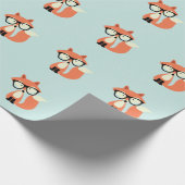 Cute Hipster Red Fox Cadeaupapier (Hoek)