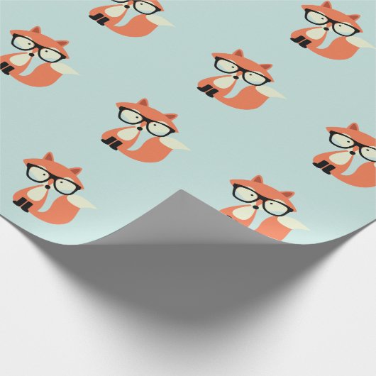 Cute Hipster Red Fox Cadeaupapier (Hoek)