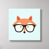 Cute Hipster Red Fox Canvas Afdruk (Voorkant)