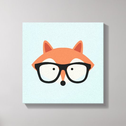 Cute Hipster Red Fox Canvas Afdruk (Voorkant)
