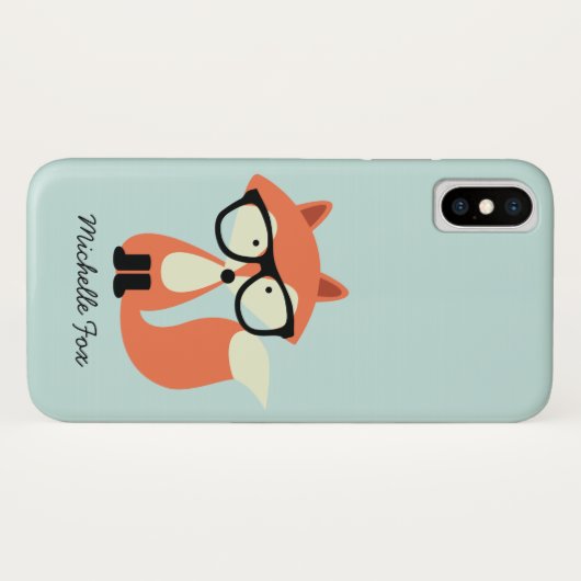 Cute Hipster Red Fox Case-Mate iPhone Case (Achterkant (horizontaal))