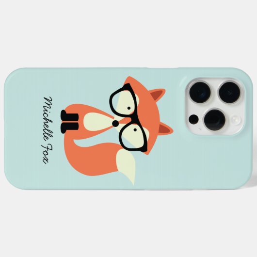 Cute Hipster Red Fox Case-Mate iPhone Case (Achterkant (horizontaal))