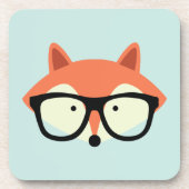 Cute Hipster Red Fox Drankjes Onderzetter (Voorkant)