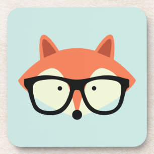 Cute Hipster Red Fox Drankjes Onderzetter