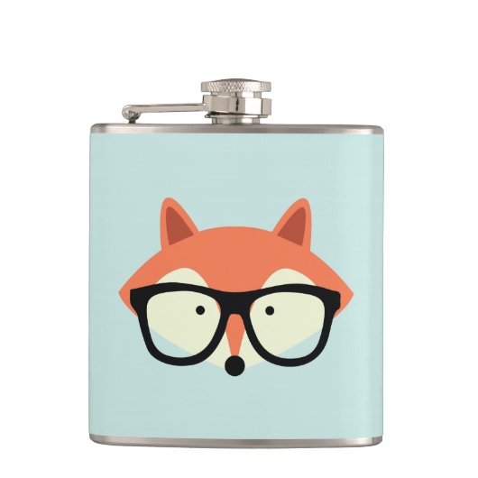 Cute Hipster Red Fox Heupfles (Voorkant)