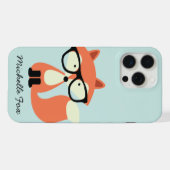 Cute Hipster Red Fox iPhone Hoesje (Achterkant horizontaal)