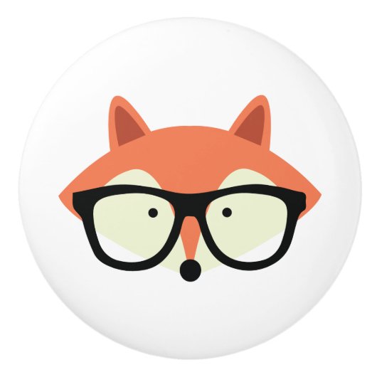 Cute Hipster Red Fox Keramische Knop (Voorkant)