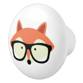 Cute Hipster Red Fox Keramische Knop (Rechts)