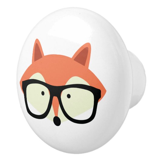Cute Hipster Red Fox Keramische Knop (Rechts)