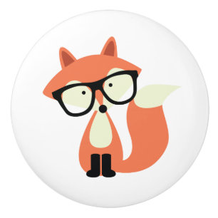 Cute Hipster Red Fox Keramische Knop