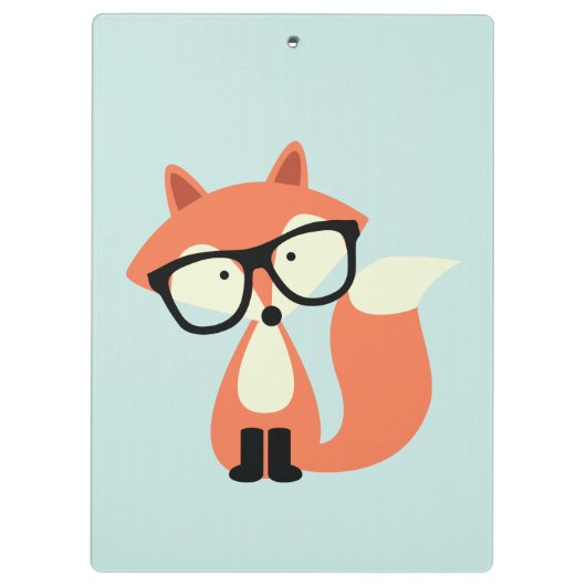 Cute Hipster Red Fox Klembord (Achterkant)