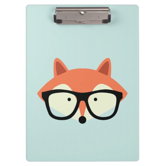 Cute Hipster Red Fox Klembord (Voorkant)