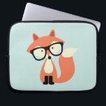 Cute Hipster Red Fox Laptop Sleeve<br><div class="desc">Schattige afbeelding van een schattige rode vos met een bril van te grote afmetingen.</div>