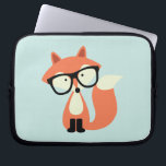 Cute Hipster Red Fox Laptop Sleeve<br><div class="desc">Schattige afbeelding van een schattige rode vos met een bril van te grote afmetingen.</div>