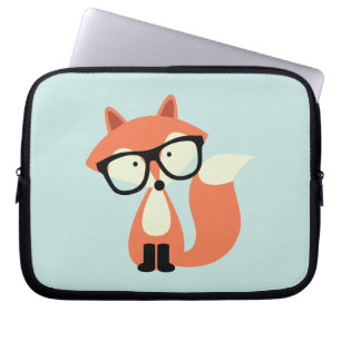 Cute Hipster Red Fox Laptop Sleeve