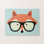 Cute Hipster Red Fox Legpuzzel (Horizontaal)