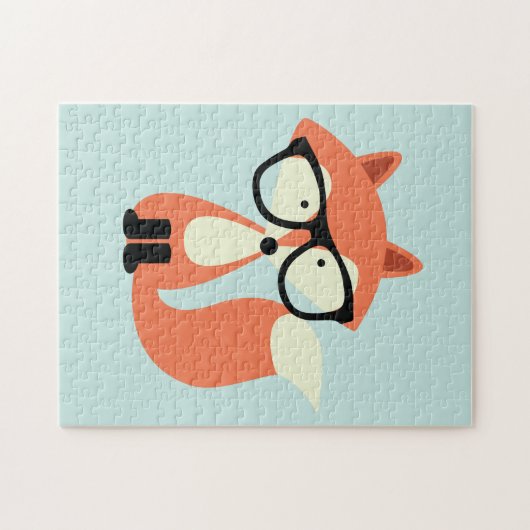 Cute Hipster Red Fox Legpuzzel (Horizontaal)