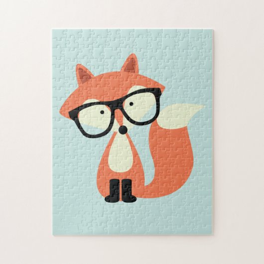 Cute Hipster Red Fox Legpuzzel (Verticaal)