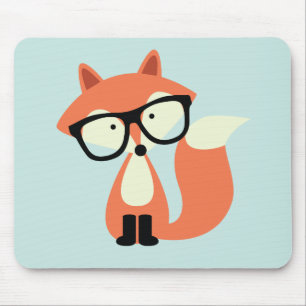 Cute Hipster Red Fox Muismat