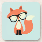 Cute Hipster Red Fox Onderzetter (Voorkant)