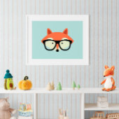 Cute Hipster Red Fox Poster
