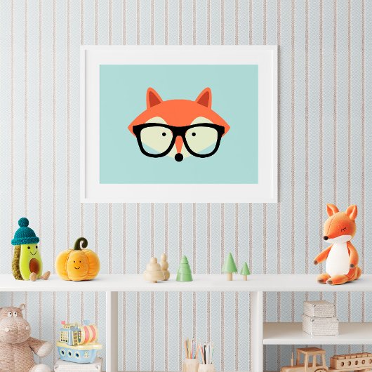 Cute Hipster Red Fox Poster