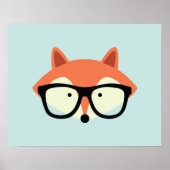 Cute Hipster Red Fox Poster (Voorkant)