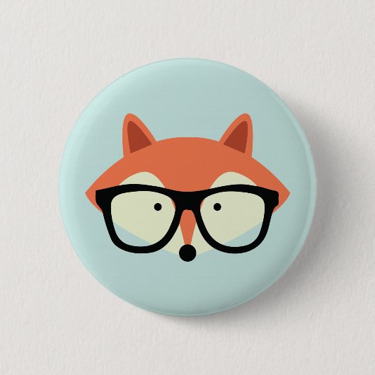 Cute Hipster Red Fox Ronde Button 5,7 Cm (Voorkant)