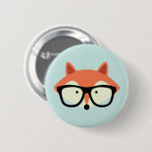 Cute Hipster Red Fox Ronde Button 5,7 Cm (Voorkant /achterkant)